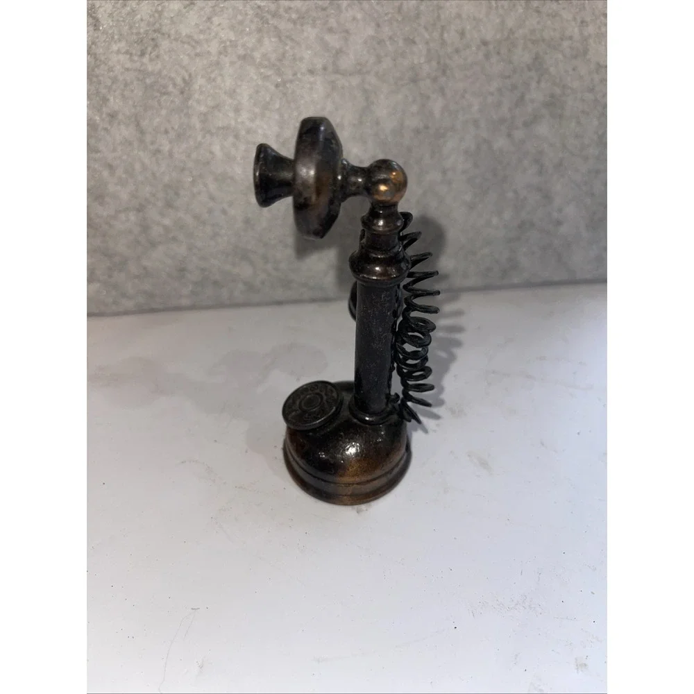 VTG Miniature Diecast Metal Candlestick Telephone Pencil Sharpener Schoolgirl
